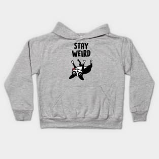 Stay Weird - Funny Boston Terrier Cartoon Dog Kids Hoodie